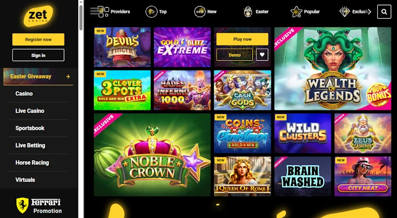 Zet Casino games