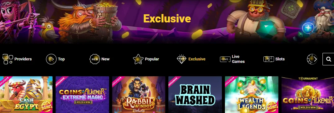 Zet Casino exclusive games