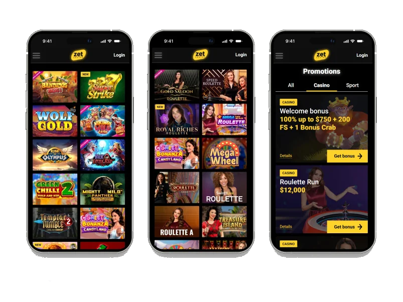 Zet Casino mobile vers
